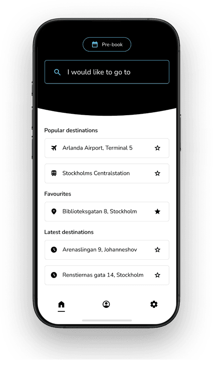 Smartphone screen displaying a travel app interface with search bar, popular destinations, favorites, and latest destinations listed.